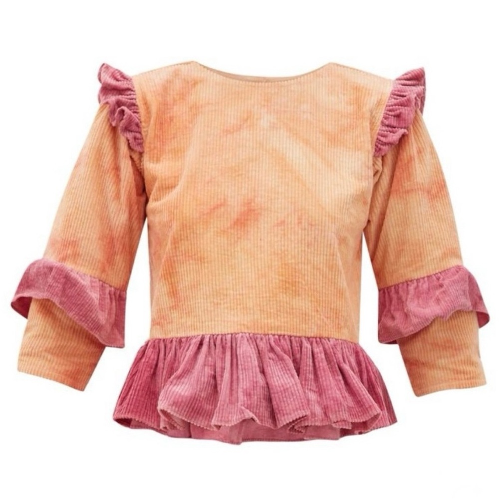 STORY MFG Amla top in peach/pink corduroy - Picture 3 of 13